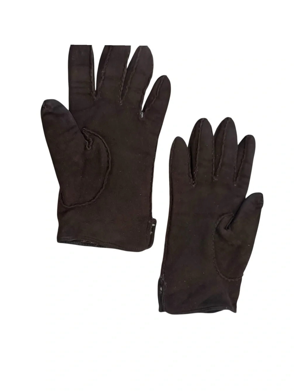 Vintage  dark brown  Suede-Look Winter Gloves